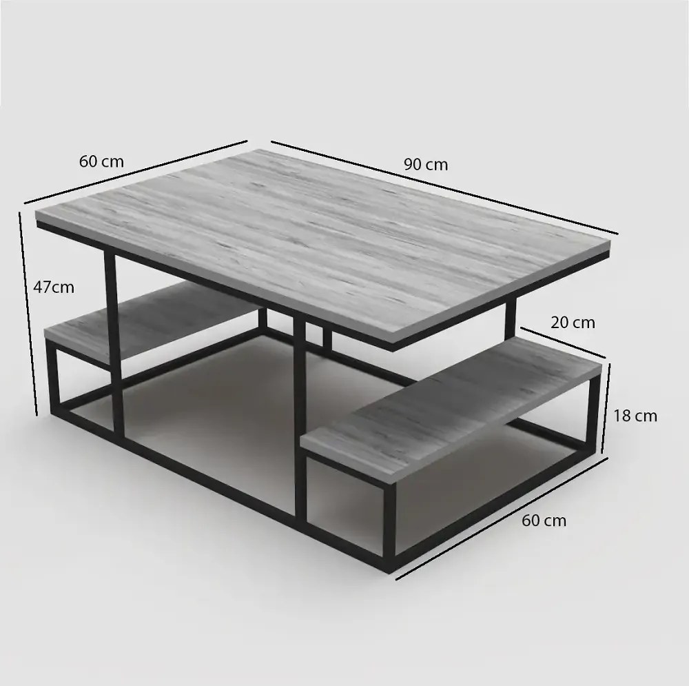 Măsuță de cafea Emelda, Nuc, 90x60x45 cm, 25075