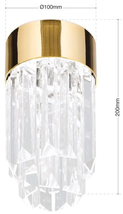 Plafoniera cu cristal K9 design elegant PRISM aurie