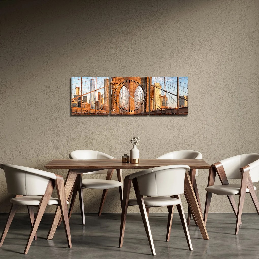 Tablou - Podul Brooklyn (cu ceas) (90x30 cm)