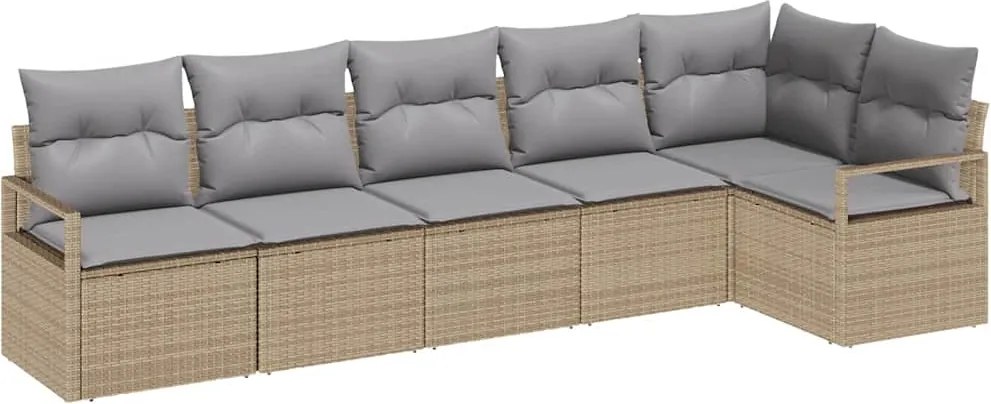 vidaXL Set de canapele pentru grădină 6 pcs Beige și gri deschis