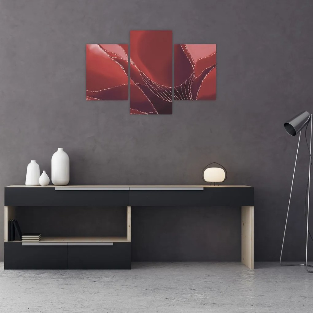 Tablou - Floare abstractă roșie N⁰2 (90x60 cm)