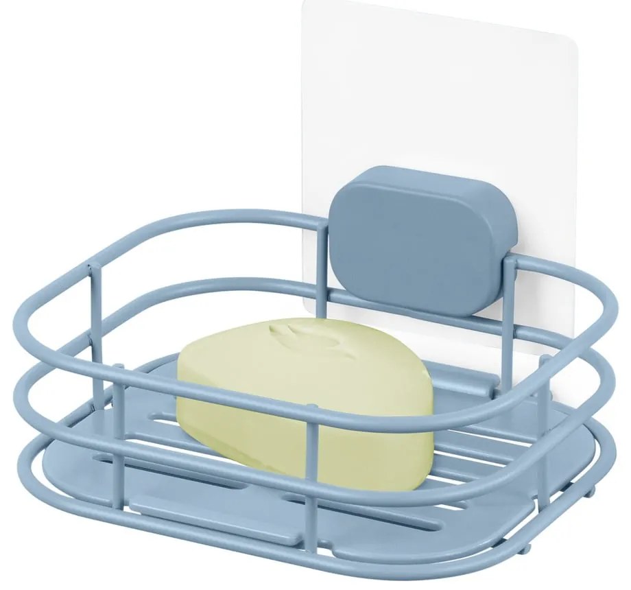 Savonieră albastru-deschis autoadezivă din metal Grena – Compactor