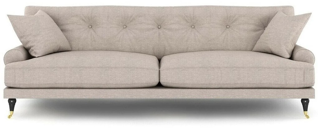 Canapea Seattle E105Numărul de locuri: 3, Beige, 222x100x87cm, Tapiterie, Picioare: Lemn, Role