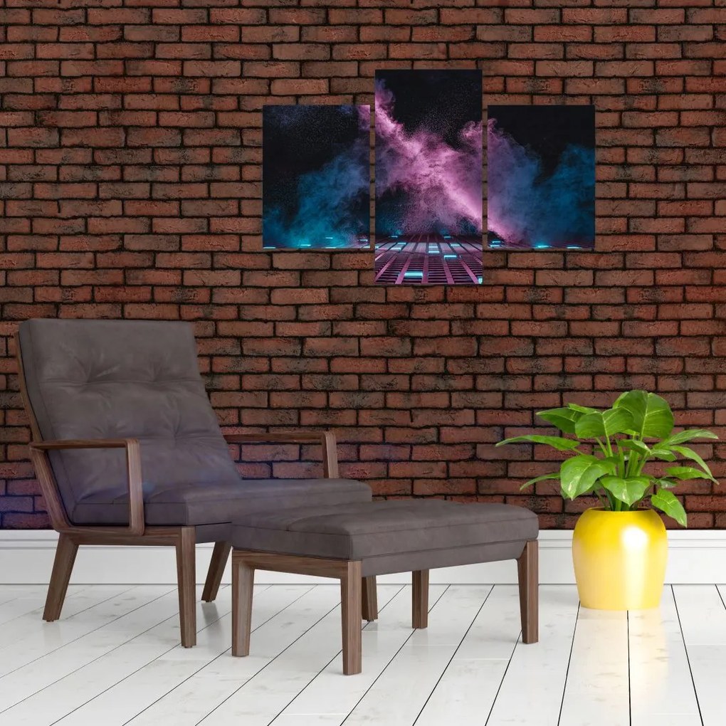 Tablou - Fum roz-albastru (90x60 cm)