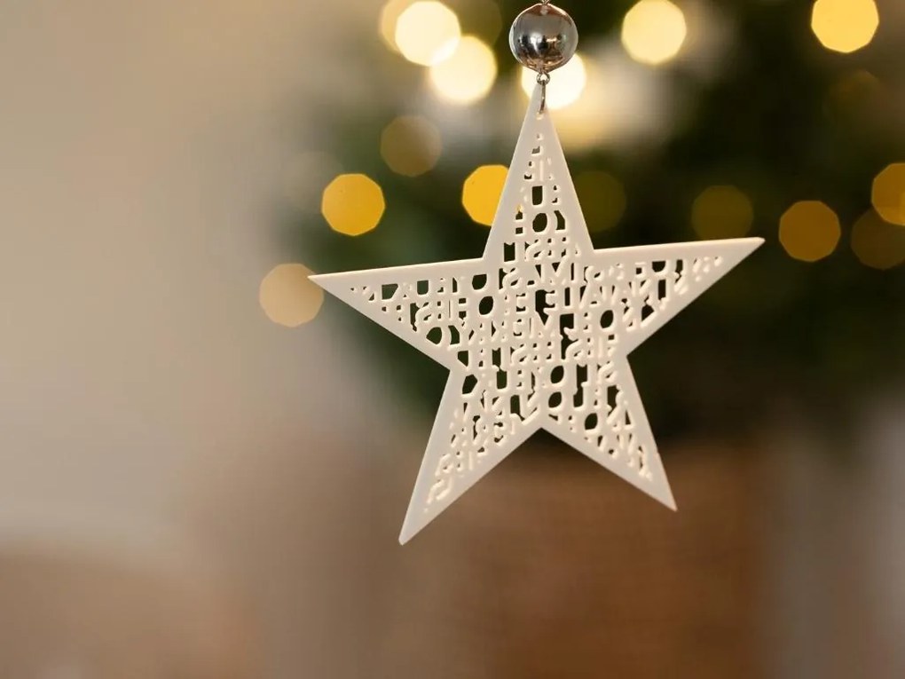 Räder Steaua de portelan Culoare Alba, MERRY CHRISTMAS