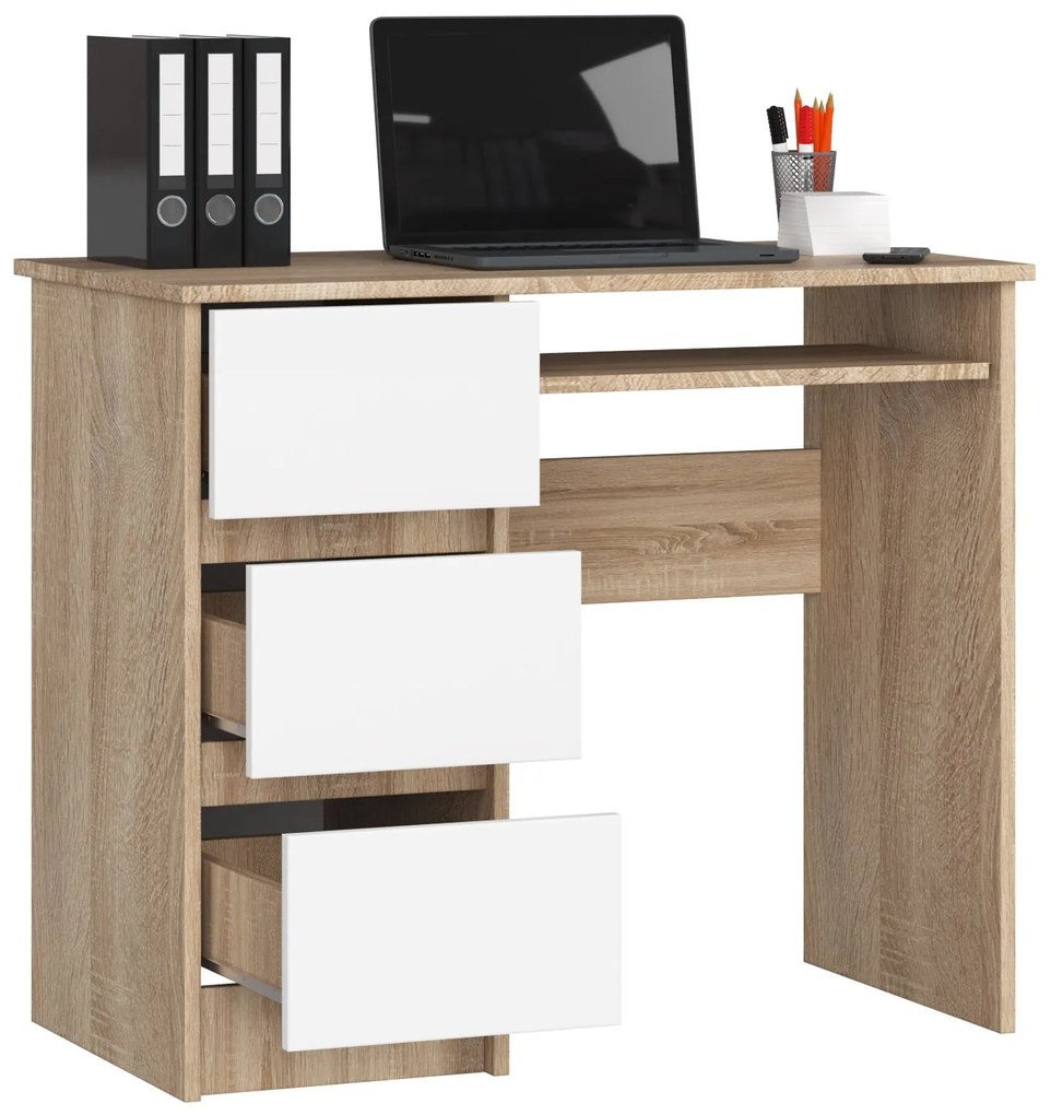 Masă PC Benicio (stejar sonoma + alb) (S). 1068993