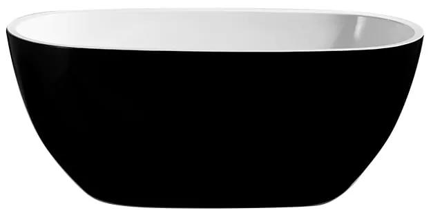 Cada baie freestanding 170 x 75 cm neagra, ovala, acril Florida Aura Black 170