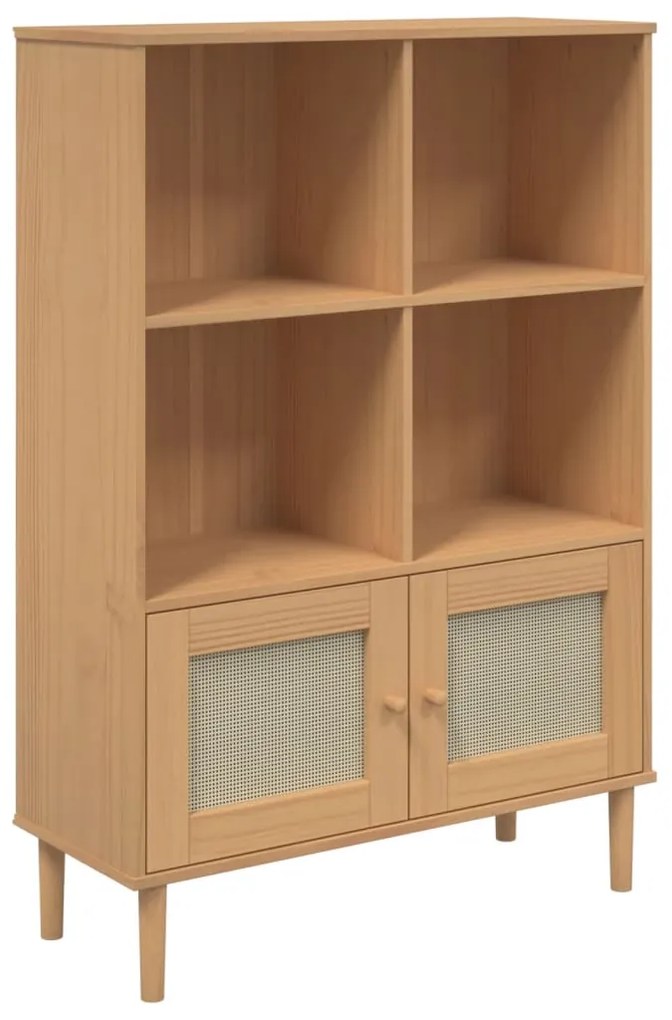 vidaXL Bibliotecă SENJA aspect ratan maro 90x35x130 cm lemn masiv pin