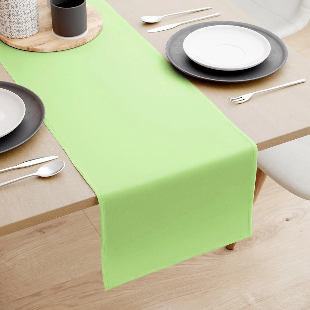 Goldea napron de masă 100% bumbac - verde de primăvară 20x180 cm