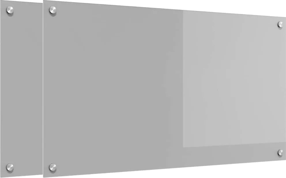vidaXL Panou de bucătărie 2 pcs Gri deschis 90 x 50 cm