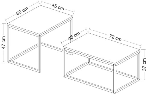 SET 2x măsuță de cafea LEKA negru