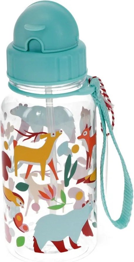 Sticlă pentru copii turcoaz din tritan 500 ml Woodland – Rex London