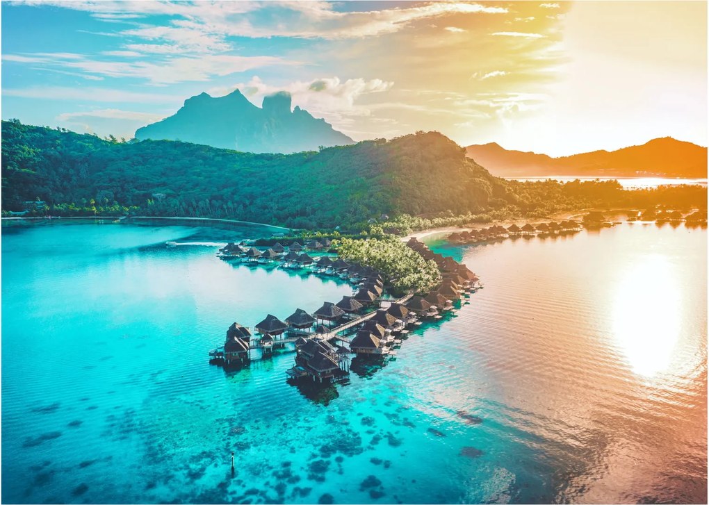 Tablou pe sticlă - Bora Bora (70x50 cm)