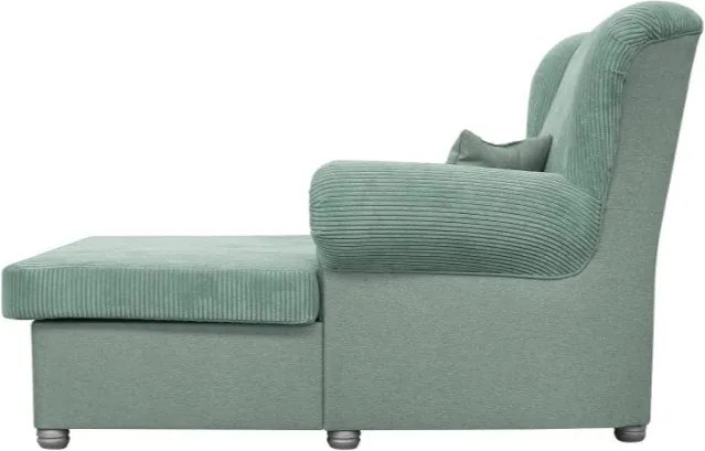 Șezlong verde mentă cu tapițerie din catifea reiată Lord – Ropez