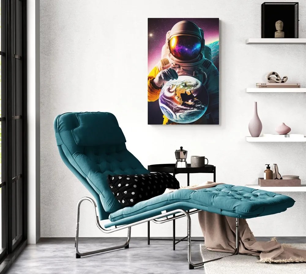 Tablou cosmonaut într-o atmosferă necunoscută