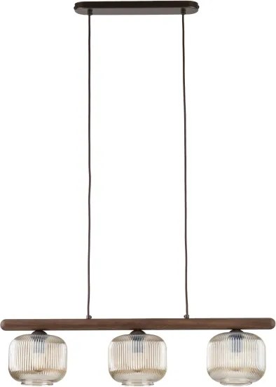 Candelabru pe cablu SALVIA 3xE14/10W/230V maro/maro fumuriu