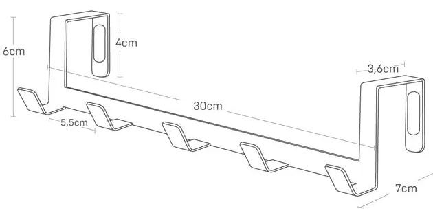 Cuier de ușă alb din metal 30 cm Tower – YAMAZAKI