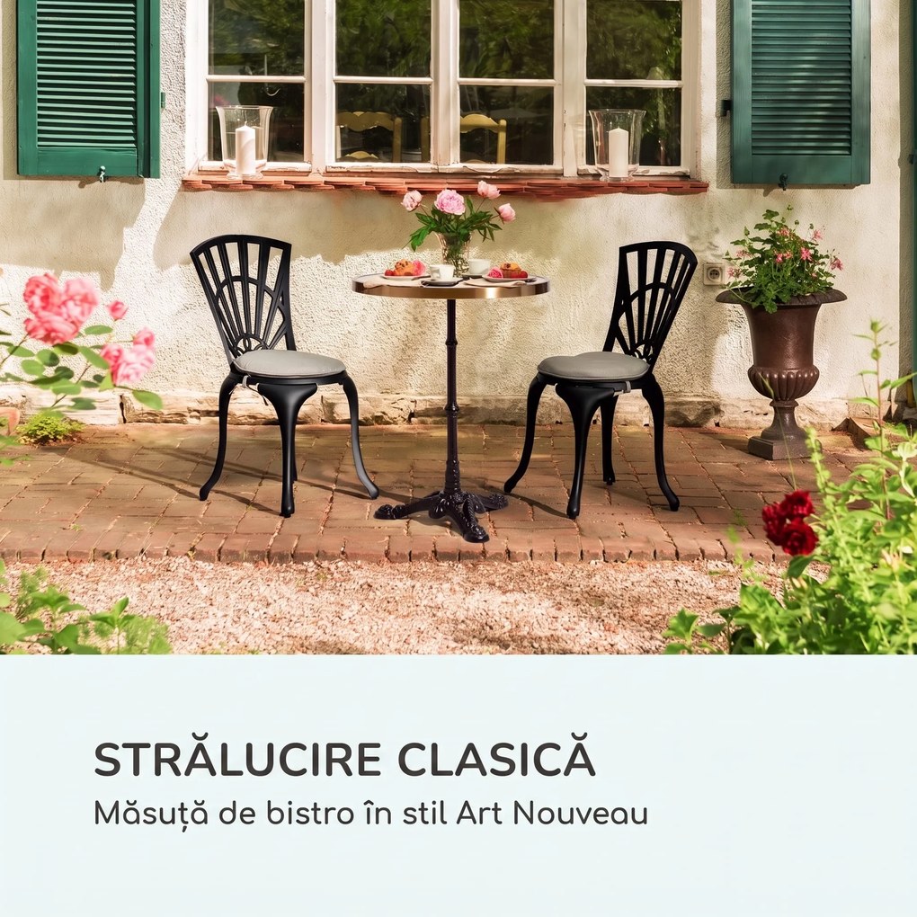 Blumfeldt Patras Lux, masă bistro cu bază cu trei picioare, masă din marmură, Ø: 57,5 cm, înălțime: 72 cm