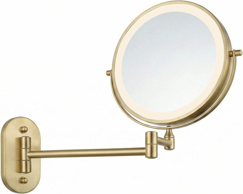 Oglindă LED Glow Brush Gold