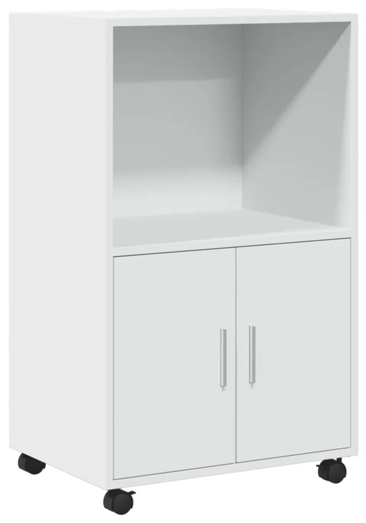 853182 vidaXL Dulap cu roți, alb, 55x40x91 cm, lemn prelucrat