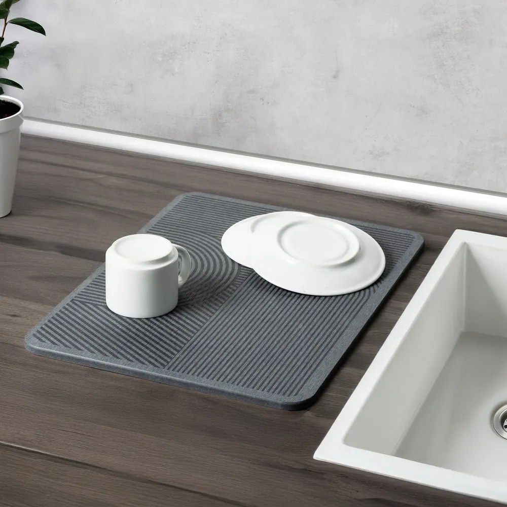 Scurgător de vase gri din diatomit 40x30 cm Damon – Wenko