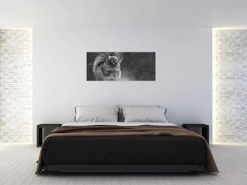 Tablou - Veveriță în timpul iernii (120x50 cm)