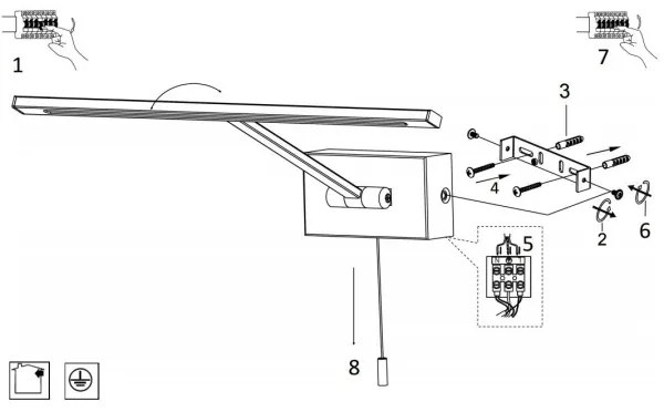 Searchlight 5586CC - Aplică tablou LED LED/7,7W/230V crom