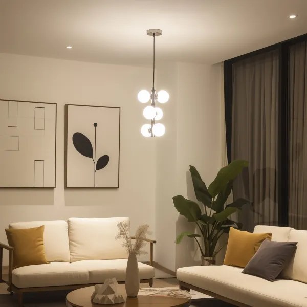 Lustră LED pe cablu Brilagi MILLA 6xG9/3W/230V crom lucios/alb