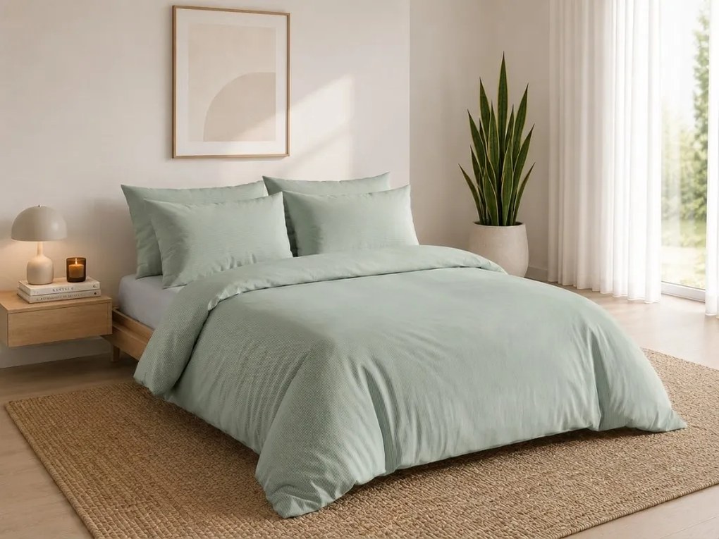 Lenjerie de pat din bumbac LINIE GREEN verde Dimensiune lenjerie de pat: 70 x 90 cm | 140 x 200 cm