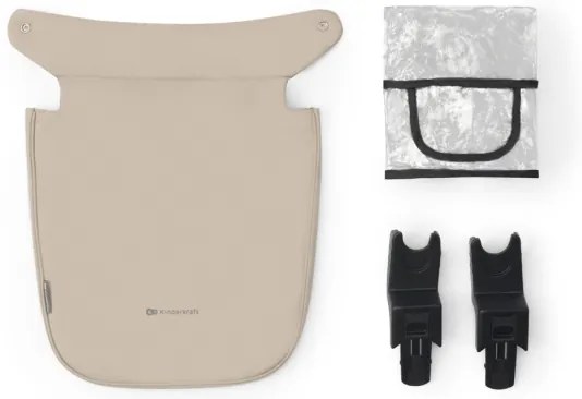 Cărucior de copii combinat 3 în 1 KINDERKRAFT NEWLY Classic beige + scaun auto MINK PRO