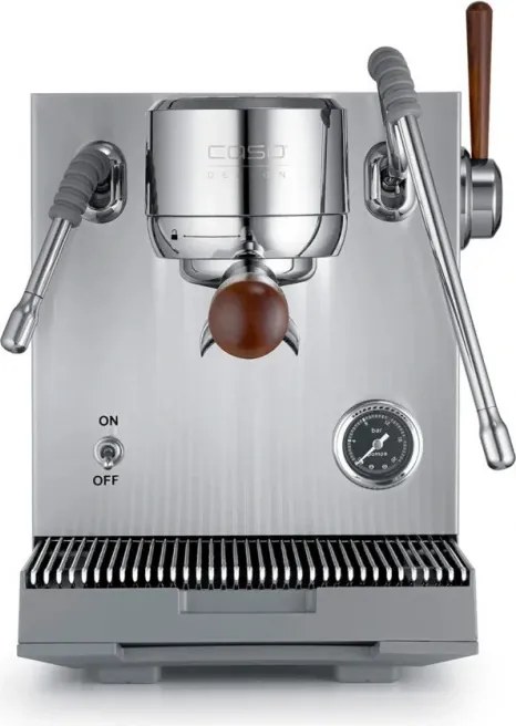 Espressor cu portfiltru Caso Design EspressoGourmet Advanced, 3000 W, 19 bari, 2 l, ULKA, PID, Manometru, Semiprofesionala, Spumare lapte, Otel inoxidabil