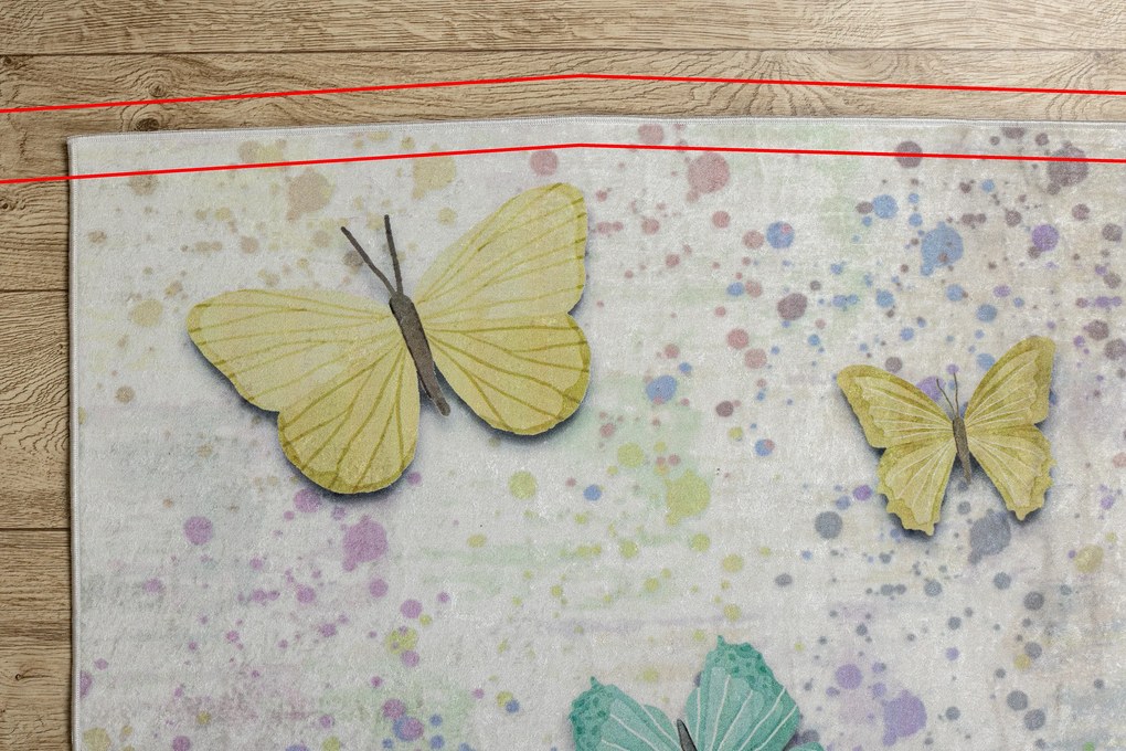 BAMBINO 1610 covor lavabil Fluturi pentru copii anti-alunecare - cremă - SECUNDAR-COTATI PRODUSUL