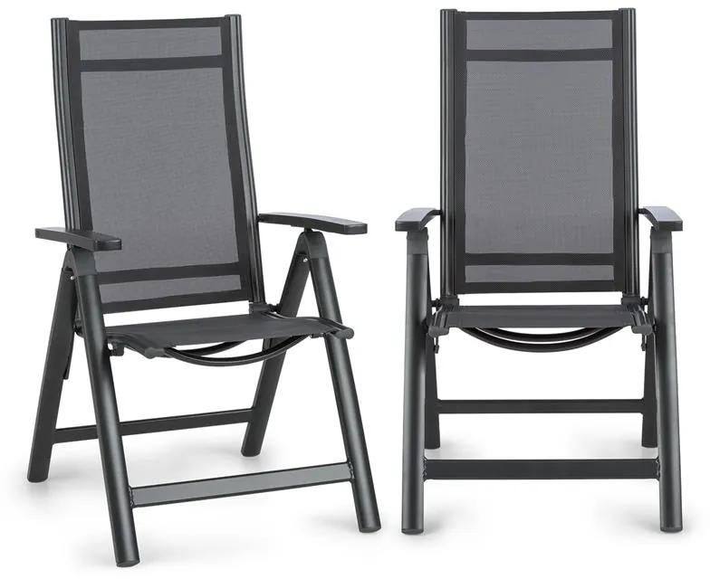 Cádiz, scaun pliabil, set de 2 bucăți, 59,5 x 107 x 68 cm, ComfortMesh, antracit