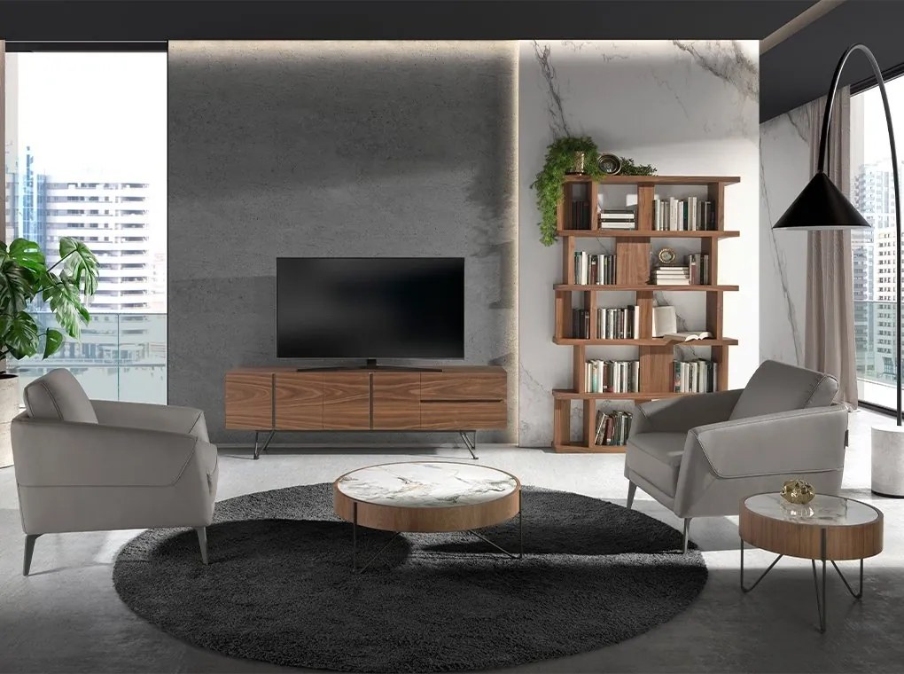 Masuta auxiliara deosebita design LUX Walnut-Marble