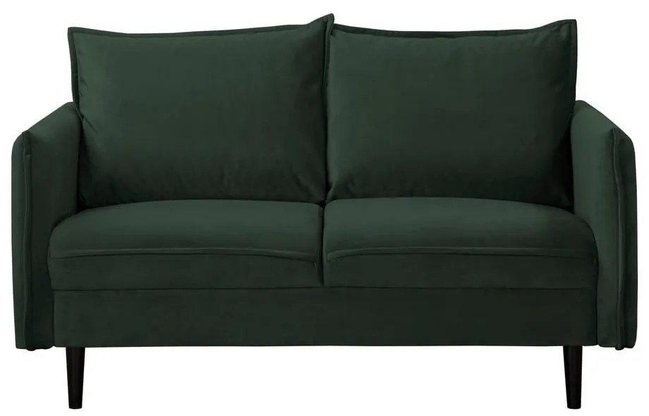 Canapea verde-închis cu tapițerie din catifea 138 cm Juli – Ropez