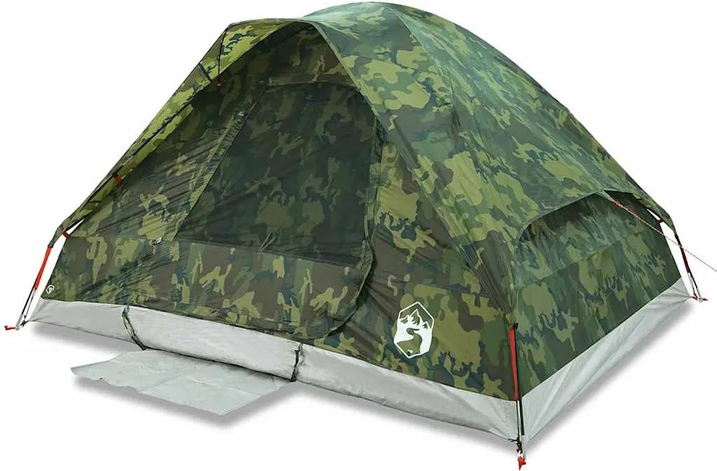 vidaXL Cort de familie cupolă pentru 6 persoane, camuflaj, impermeabil