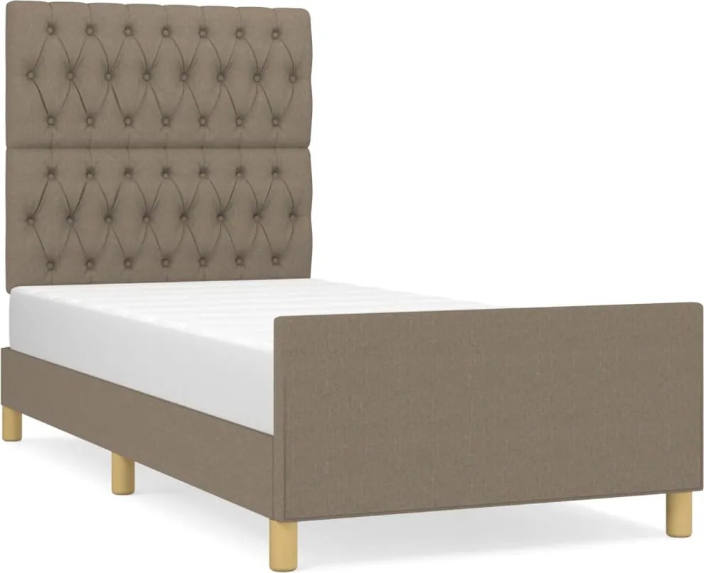 vidaXL Cadru de pat fără saltea Taupe 90x190 cm Stofa