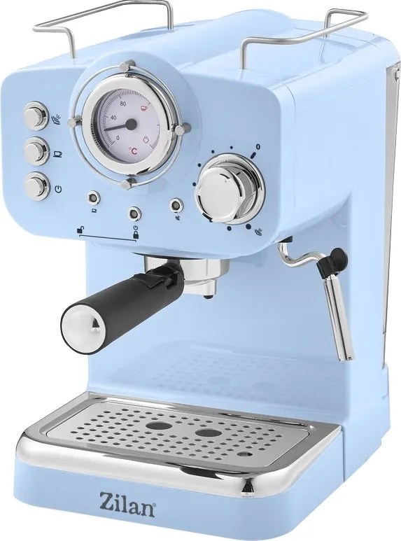 Espressor manual ZILAN ZLN2861 Retro Albastru - 15 Bar, 1.25L, 1100W