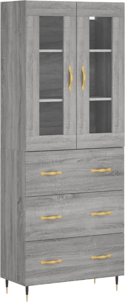 vidaXL Dulap înalt, gri sonoma, 69,5x34x180 cm, lemn compozit