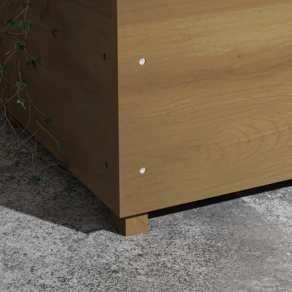 Outsunny Jardinieră cu treillis și arc, ghiveci pentru flori cu gaură de drenaj pentru plantă agățătoare, 112 x 41 x 180 cm, maro | Aosom Romania