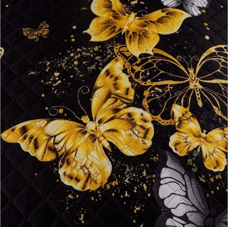 Cuvertura de pat GOLD BUTTERFLY negru Dimensiune: 220 x 240 cm