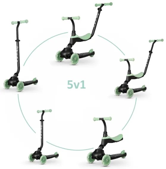 Tricicletă pentru copii QPlay 5 în 1 SEMA verde