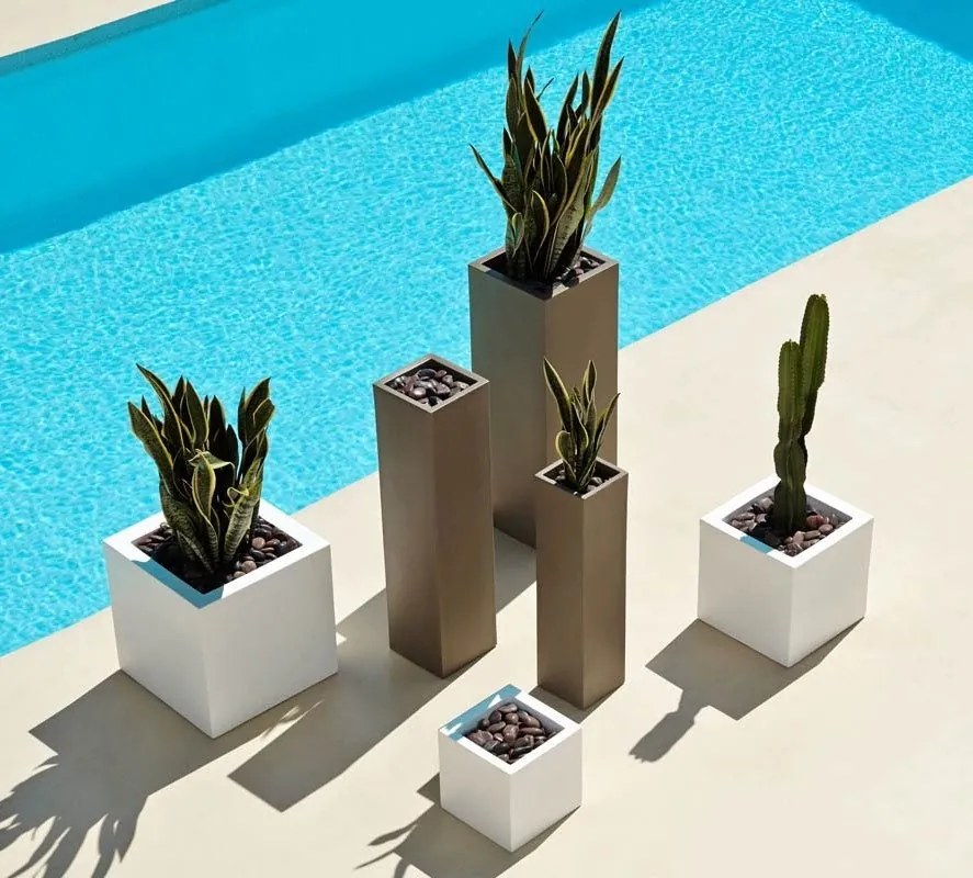 Ghiveci plante, flori design decorativ modern pentru amenajari interioare si exterioare, CUBE POT 41360R Vondom