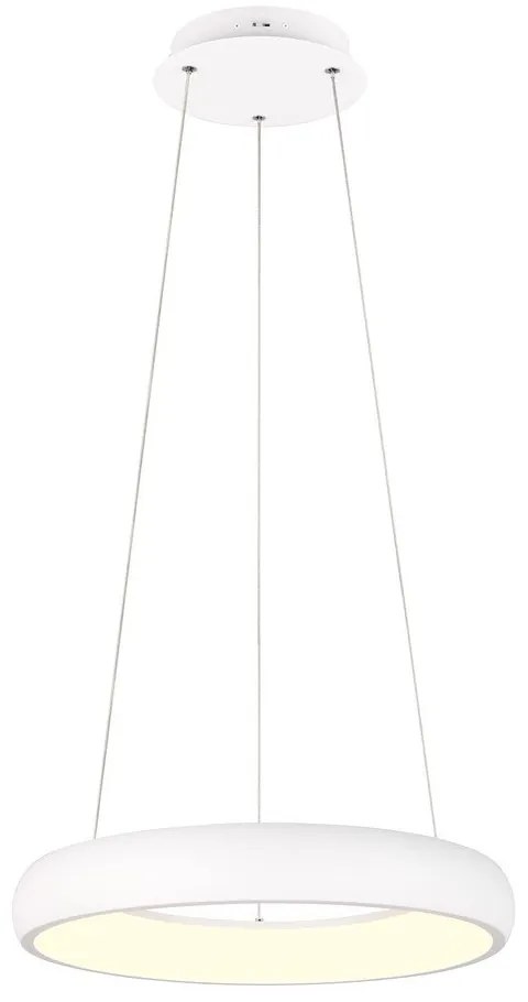 Lustră albă LED cu intensitate reglabilă cu abajur din metal ø 46 cm Cardona – Trio