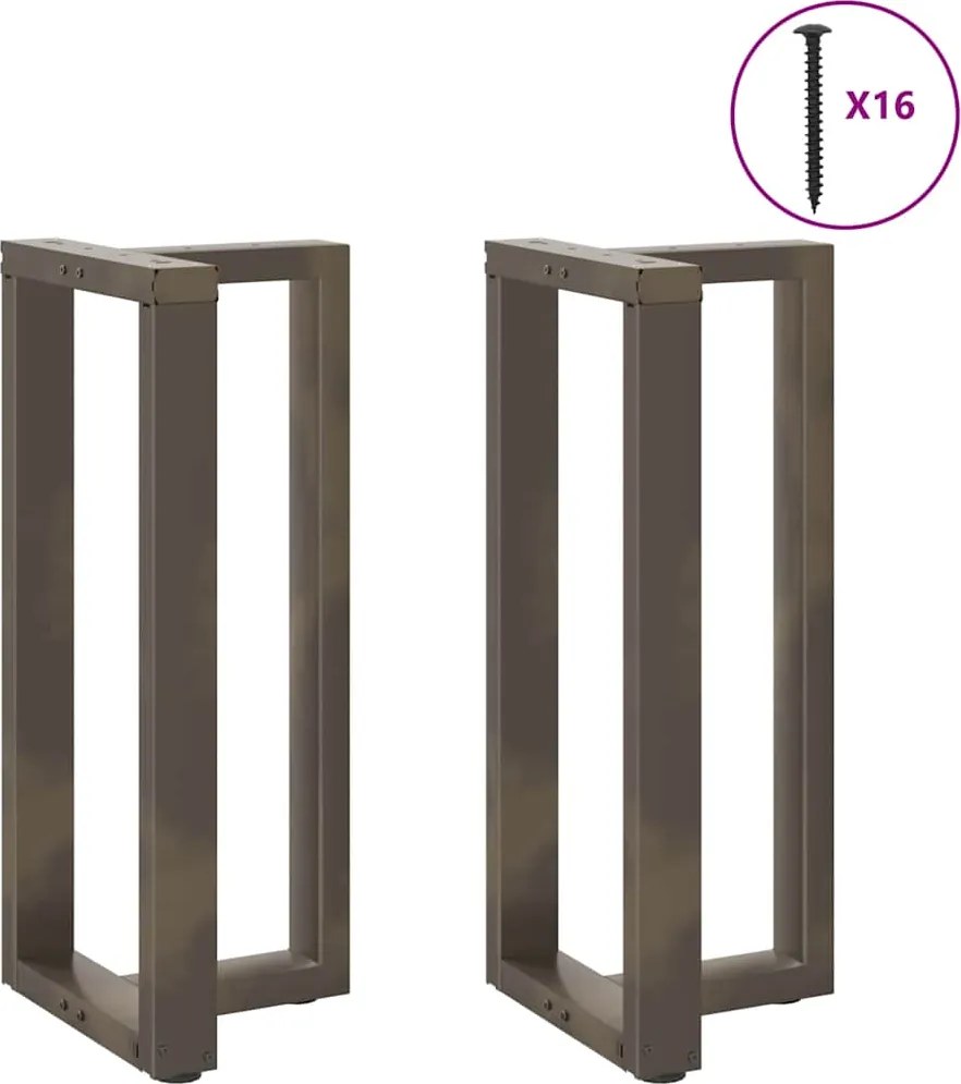 vidaXL Picioare de masă de bar în formă de T, 2 buc., negru, 40x35x(90-91) cm, oțel
