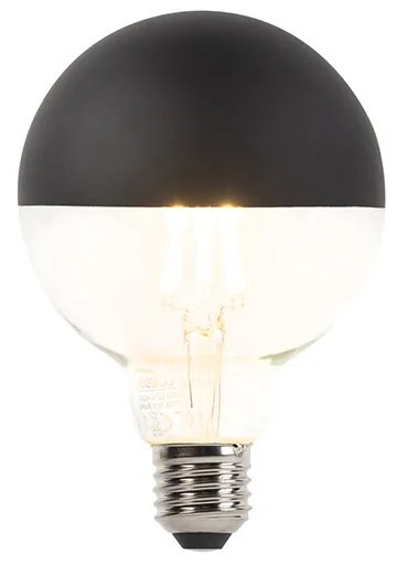 Oglindă cu cap lampă cu filament LED E27 reglabilă G95 negru 550lm 2700K