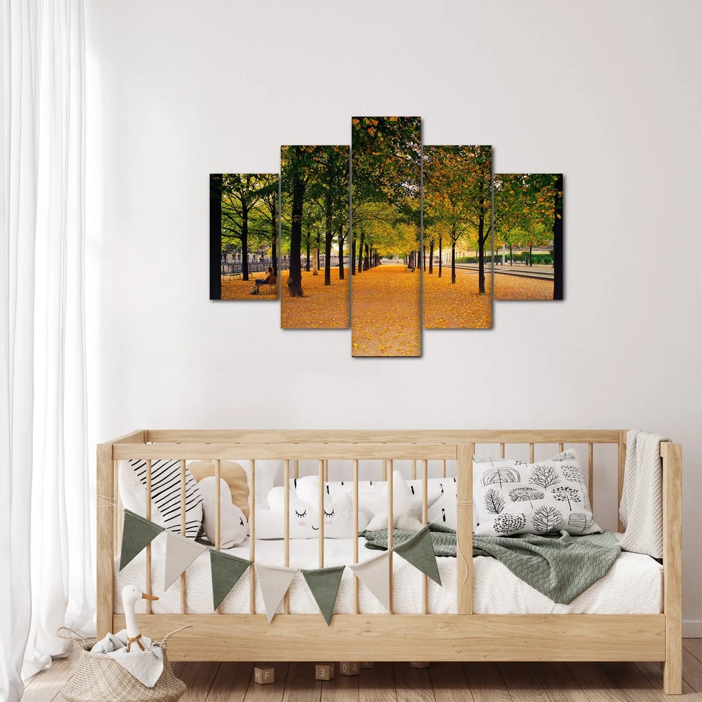 Tablou cu alee cu copaci în toamnă (150x105 cm)