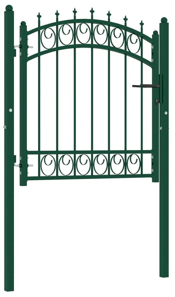 Poarta de gard cu tepuse, verde, 100x100 cm, otel Verde, 100 x 100 cm
