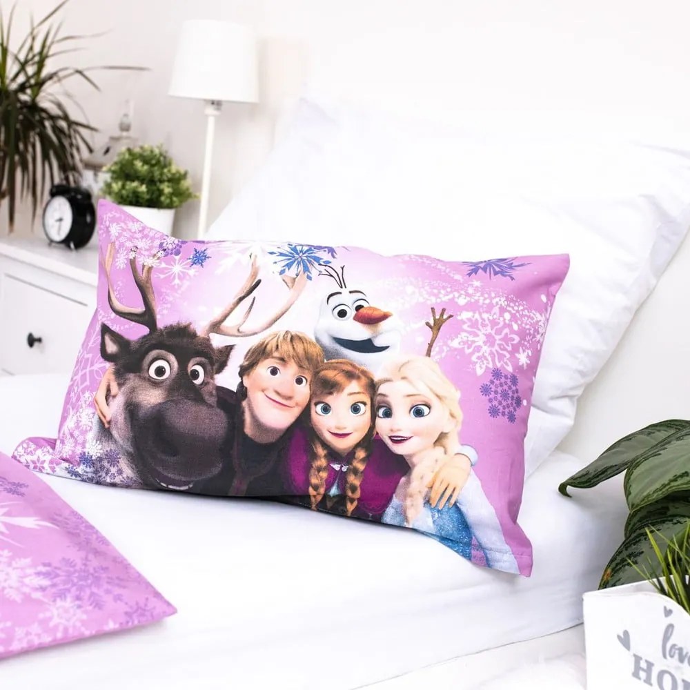 Lenjerie de pat pentru copii din bumbac pentru pătuț 100x135 cm Frozen "Purple" – Jerry Fabrics