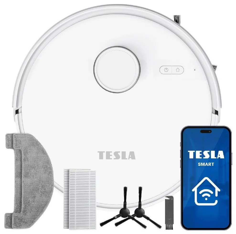 TESLA Electronics RoboStar - Aspirator robot inteligent 2-în-1, 3200 mAh, Wi-Fi, alb